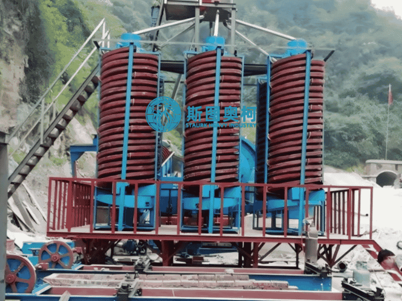 Spiral separator for gold ore separation