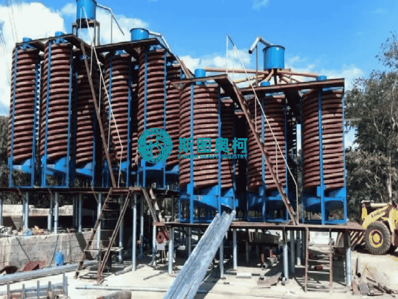 Spiral separator for ilmenite and chromite separation
