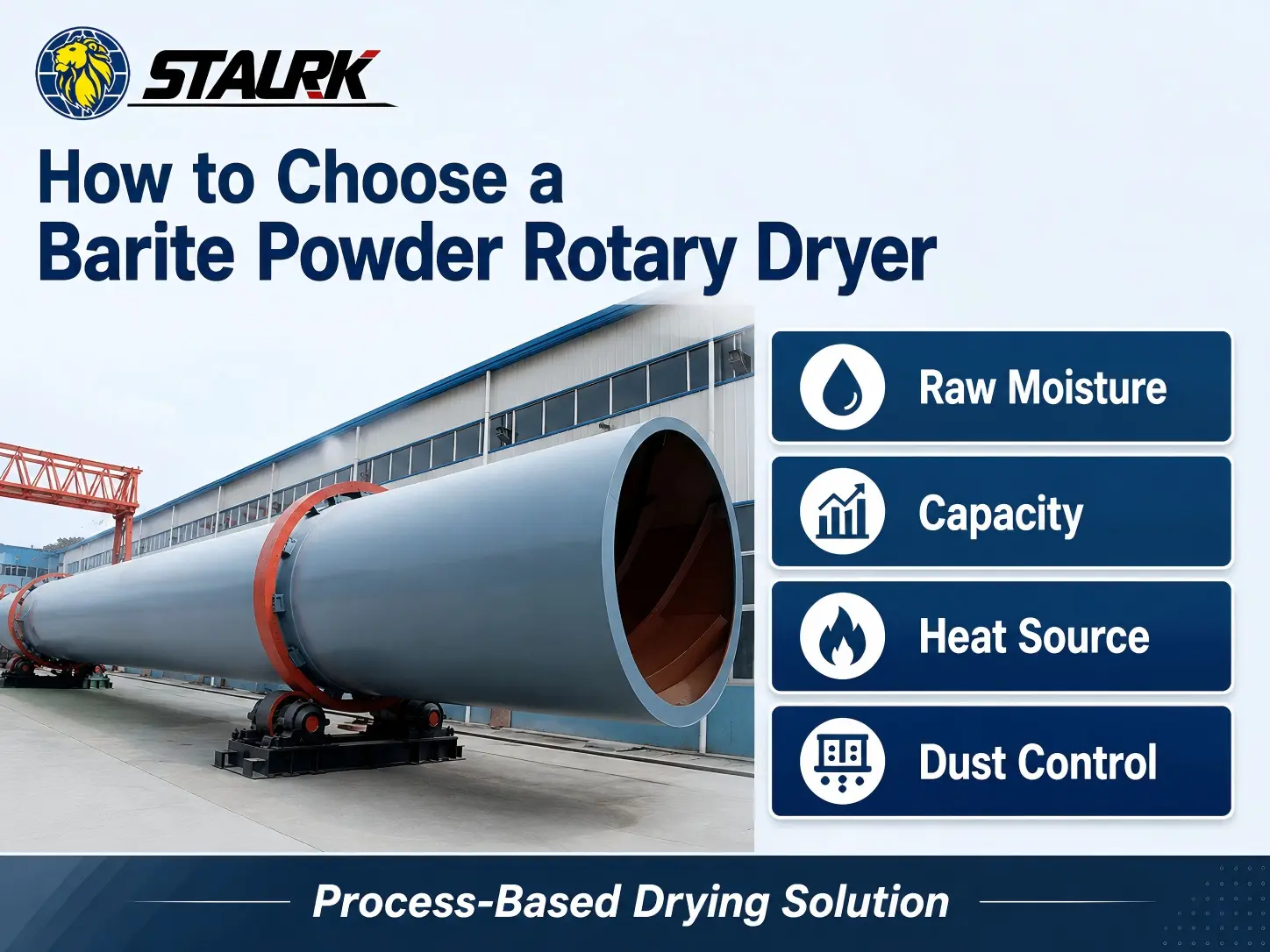 How to Choose aBarite Powder Rotary Dryer