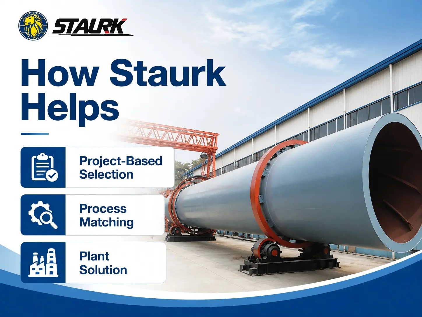 Staurk gypsum rotary dryer for drying plant solution