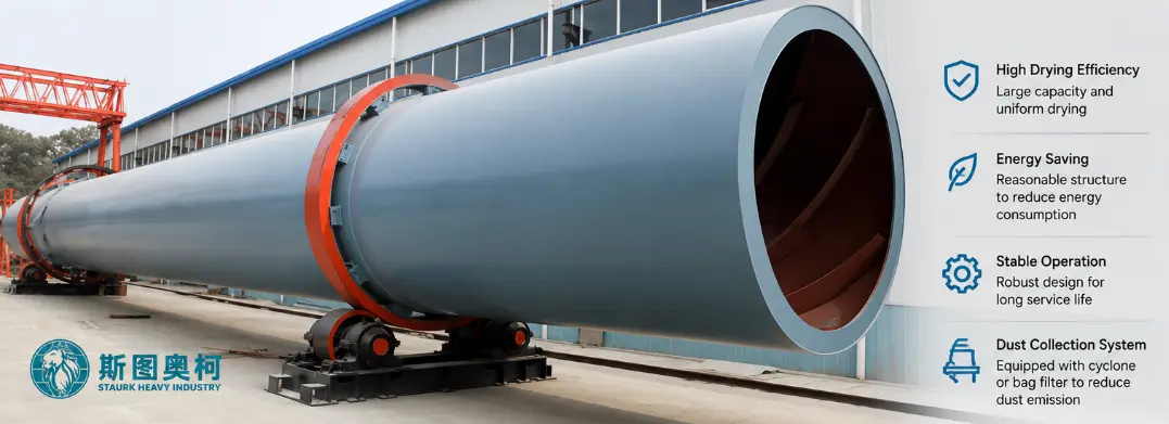 Staurk rotary dryer for silica sand drying solution