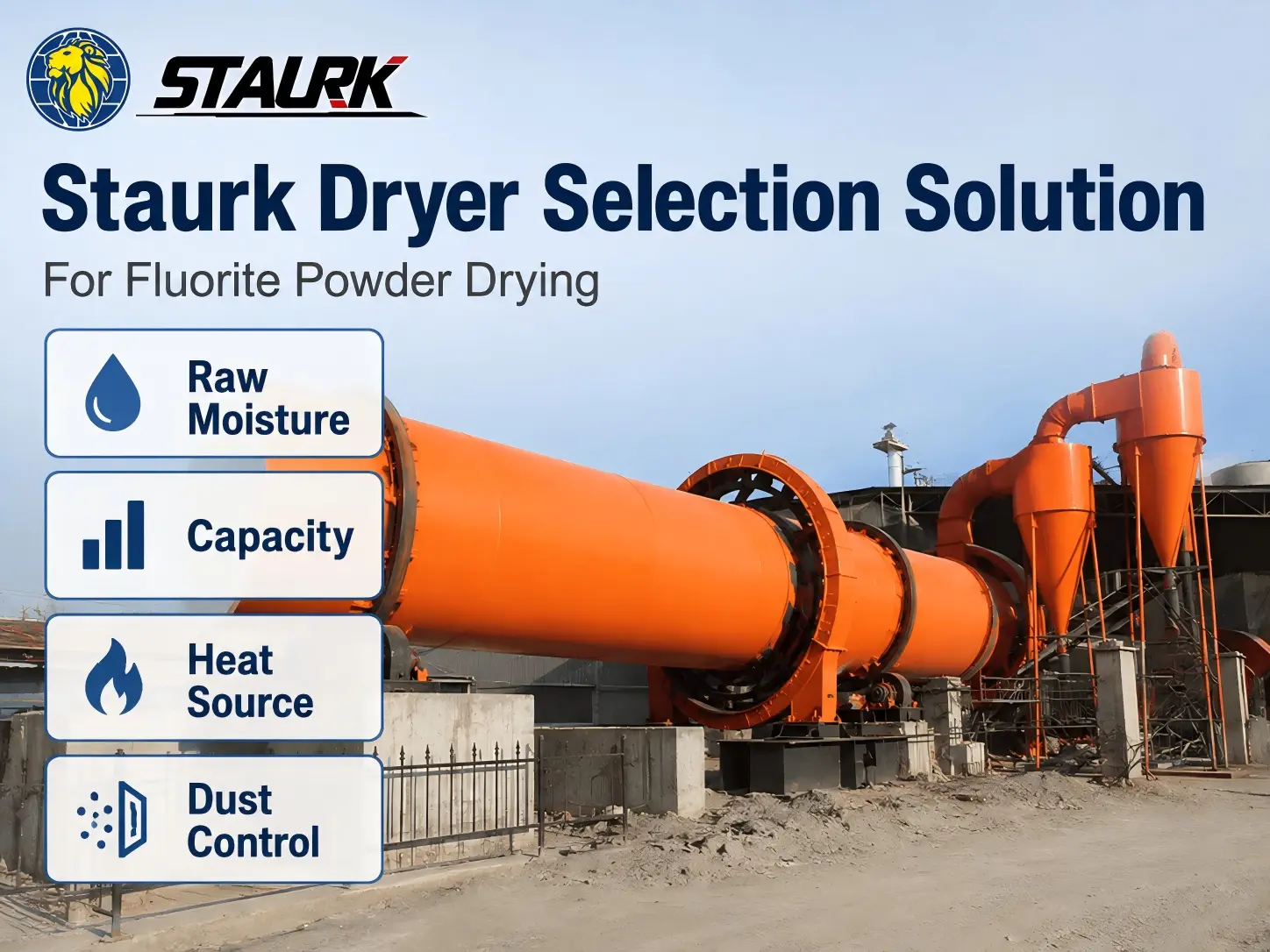 Staurk Drver Selection Solution For Fluorite Powder Drying