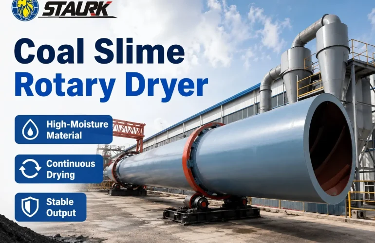 Coal slime rotary dryer for industrial drying plant