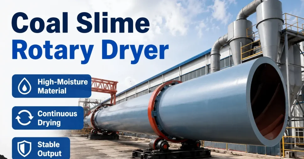 Coal slime rotary dryer for industrial drying plant