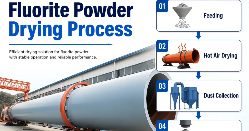 Fluorite Powder Rotary Dryer Works
