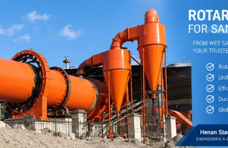 Rotary Dryer in a Silica Sand Drying Plant