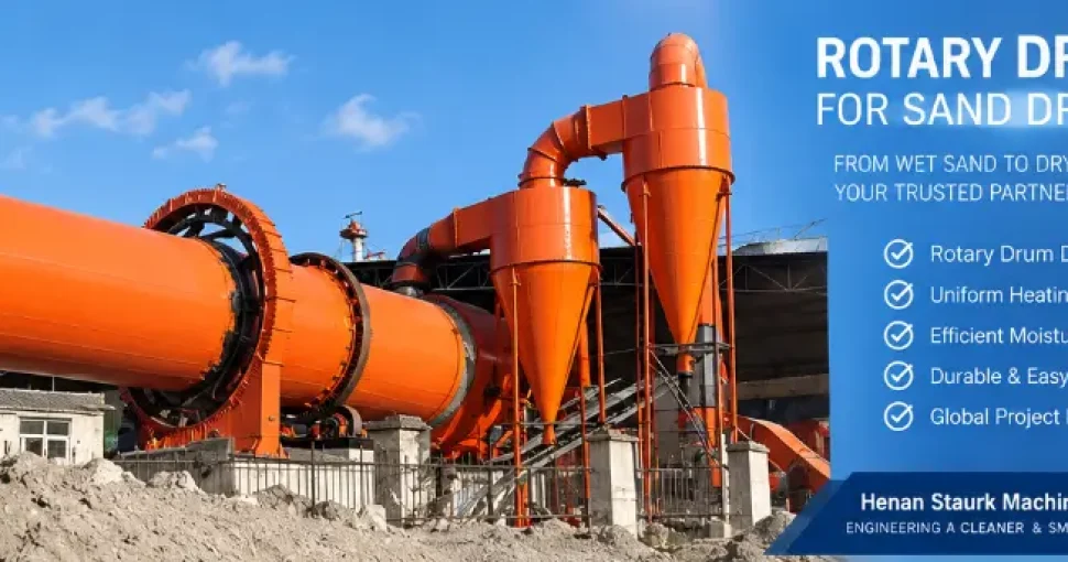 Rotary Dryer in a Silica Sand Drying Plant
